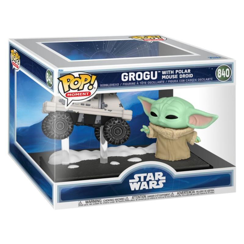 Funko -  Moments Star Wars: The Mandalorian & Grogu  Grogu with Polar Mouse Droid   15 cm gyűjtői vinyl karakter