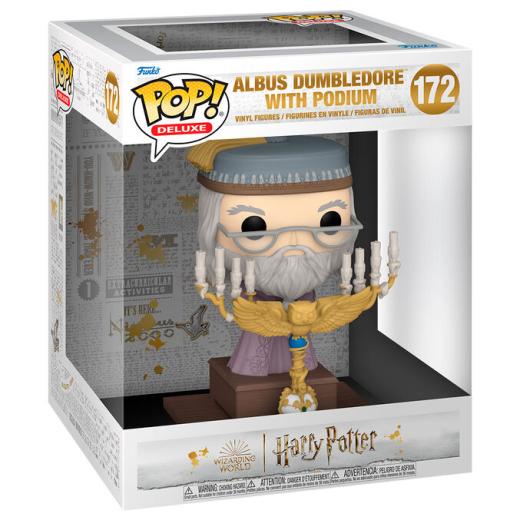 Funko -  Deluxe Harry Potter Dumbledore pódiummal   15cm gyűjtői vinyl karakter