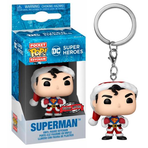 Funko -  Pocket ! DC Comics Holiday Superman Exclusive kulcstartó