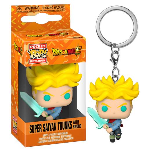 Funko -  Pocket ! Dragon Ball Super Saiyan Trunks with Sword kulcstartó