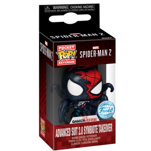 Funko -  Pocket ! kulcstartó Marvel SpiderMan 2 Advanced Suit 2.0 Symbiote Takeover