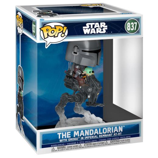 Funko -  Rides Deluxe Star Wars Mandalorian & Grogu The Mandalorian with Grogu in Imperial Remnant ATRT   15cm gyűjtői vinyl karakter