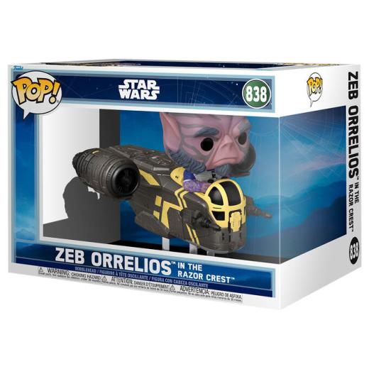 Funko -  Rides Deluxe Star Wars Mandalorian & Grogu Zeb Orrelios in the Razor Crest   15 cm gyűjtői vinyl karakter
