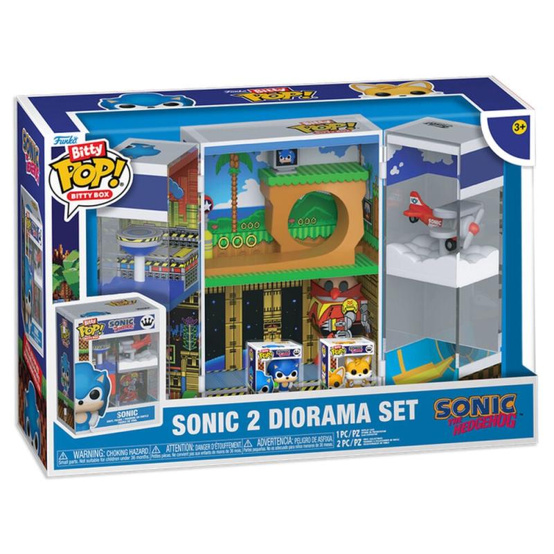 Funko -  Bitty ! Boxes gyűjtői vinyl karakter Sonic The Hedgehog Sonic 2 diorama Set