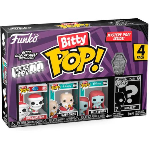 Funko -  Bitty ! Disney Nightmare Before Christmas Santa Jack 4dbos gyűjtői vinyl karakter szett