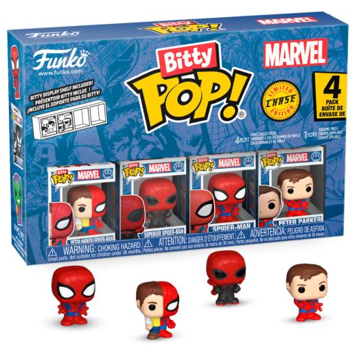 Funko -  Bitty ! Marvel SpiderMan Parker Split 4dbos gyűjtői vinyl karakter szett