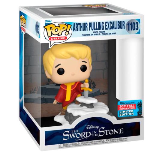 Funko -  Deluxe Disney The Sword in the Stone Arthur Pulling Excalibur Exclusive   15 cm gyűjtői vinyl karakter