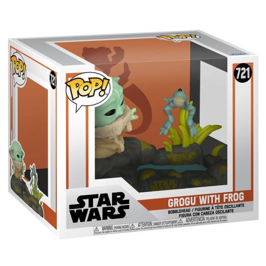 Funko -  Deluxe Star Wars The Mandalorian Grogu with Frog   15cm gyűjtői vinyl karakter