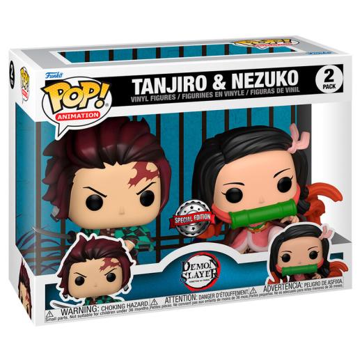 Funko -  Demon Slayer Kimetsu no Yaiba Tanjiro & Nezuko Exclusive 2dbos csomag   gyűjtői vinyl karakter