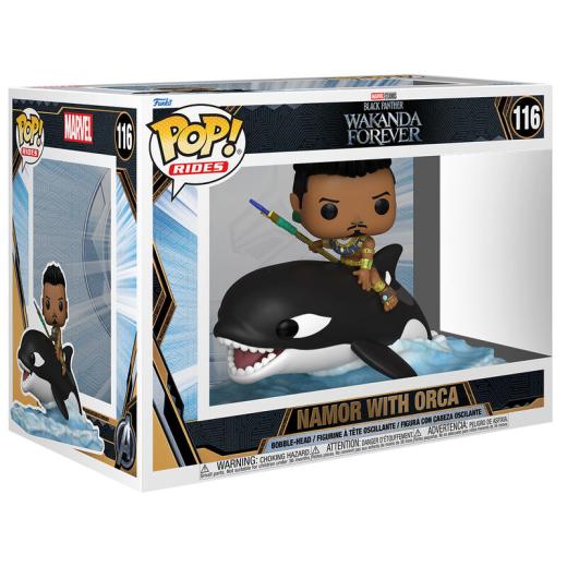Funko -  Marvel & Rides Black Panther Wakanda Forever Namor with Orca   15 cm gyűjtői vinyl karakter