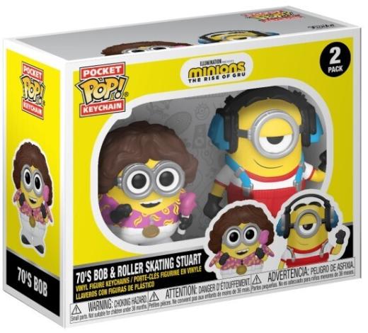 Funko  POP - Animation -  Minions 70's Bob & Roller Skating Stuart (Exclusive) kulcstartó szett figura