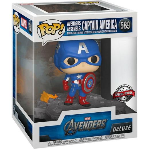  POP - Marvel -  Deluxe Avengers   Captain America Assemble Exclusive   15 cm figura