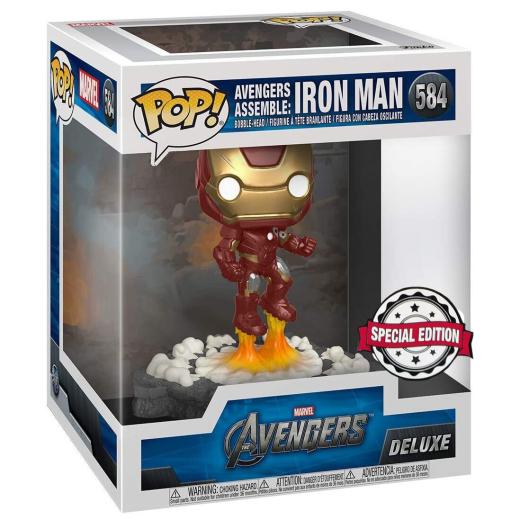  POP - Marvel -  Deluxe Avengers  Iron Man Vasember Assemble Exclusive   15 cm figura