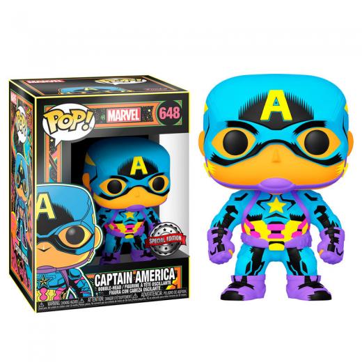 Funko  POP - Marvel -  Marvel Black Light Captain America Exclusive    figura
