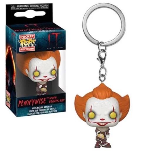 Funko  POP - Movies -  Keychain It 2  Pennywise with Beaver Hat kulcstartó figura