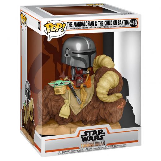 Funko  POP - Star Wars -  Deluxe The Mandalorian  Mando on Bantha Child in Bag   figura