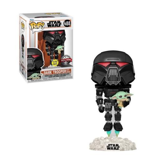 Funko  POP - Star Wars -  Star Wars Mandalorian  Dark Trooper Child (GW)(Exclusive)   figura